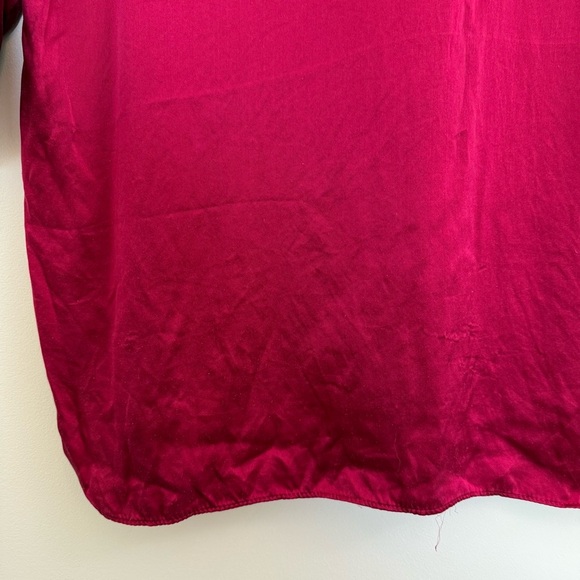 VTG Victoria’s Secret Gold Label Red Silk Sleep Shirt Size SP - Picture 6 of 10